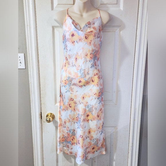 NWT Floral Satin Slip Dress - Picture 3 of 13